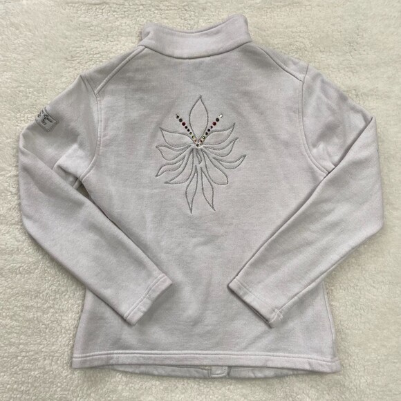 Vist 412 Futura Sweater Italian Ski Gear Sparkly Cotton Fleece Sweater Size 12 - Picture 3 of 12